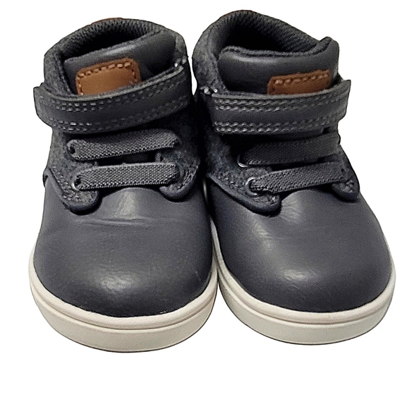 Cat & Jack Toddler Boy Gray High Top Sneakers w Hook & Loop sz 6c - Picture 3 of 11